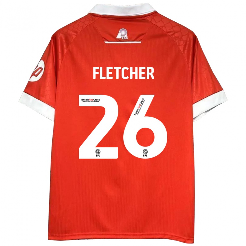 Homem Camisola Steven Fletcher #26 Vermelho Branco Principal 2024/25 Camisa