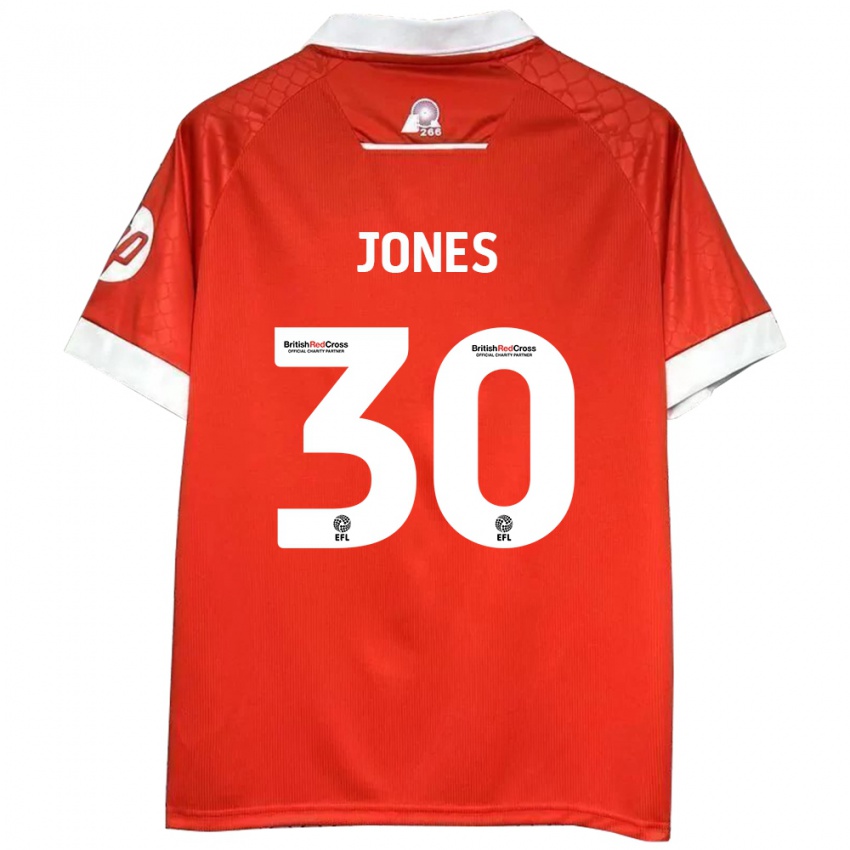 Homem Camisola James Jones #30 Vermelho Branco Principal 2024/25 Camisa