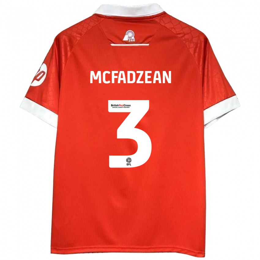 Homem Camisola Callum Mcfadzean #3 Vermelho Branco Principal 2024/25 Camisa