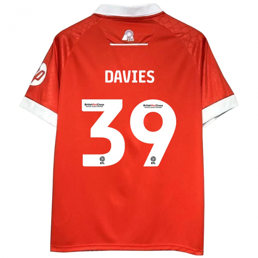 Homem Camisola Daniel Davies #39 Vermelho Branco Principal 2024/25 Camisa