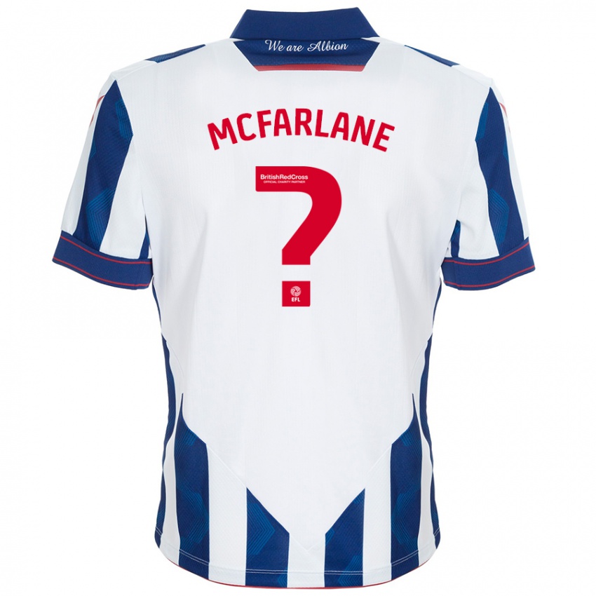 Homem Camisola Ellie Mcfarlane #0 Azul Escuro Branco Principal 2024/25 Camisa