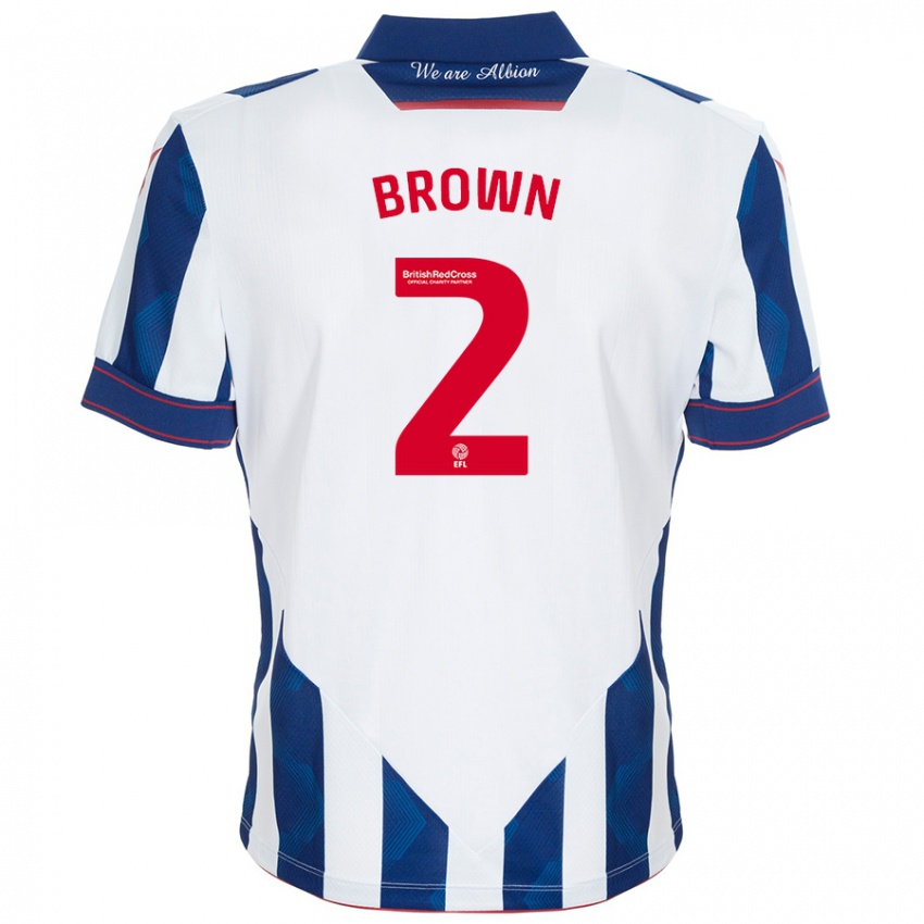 Homem Camisola Ashlee Brown #2 Azul Escuro Branco Principal 2024/25 Camisa