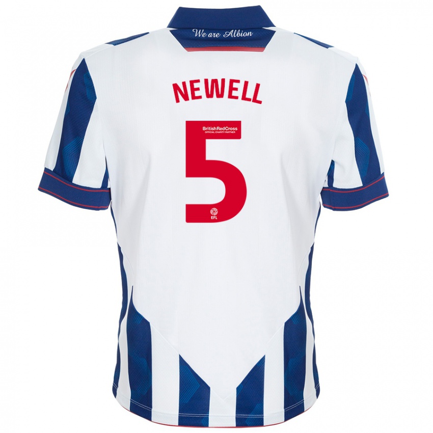 Homem Camisola Lucy Newell #5 Azul Escuro Branco Principal 2024/25 Camisa