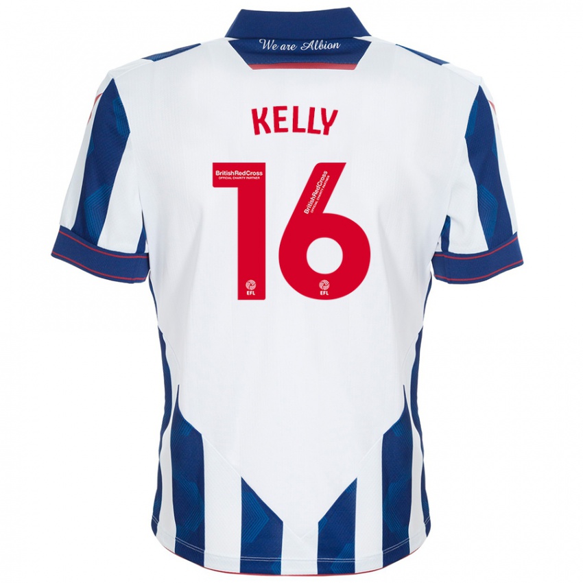 Homem Camisola Martin Kelly #16 Azul Escuro Branco Principal 2024/25 Camisa