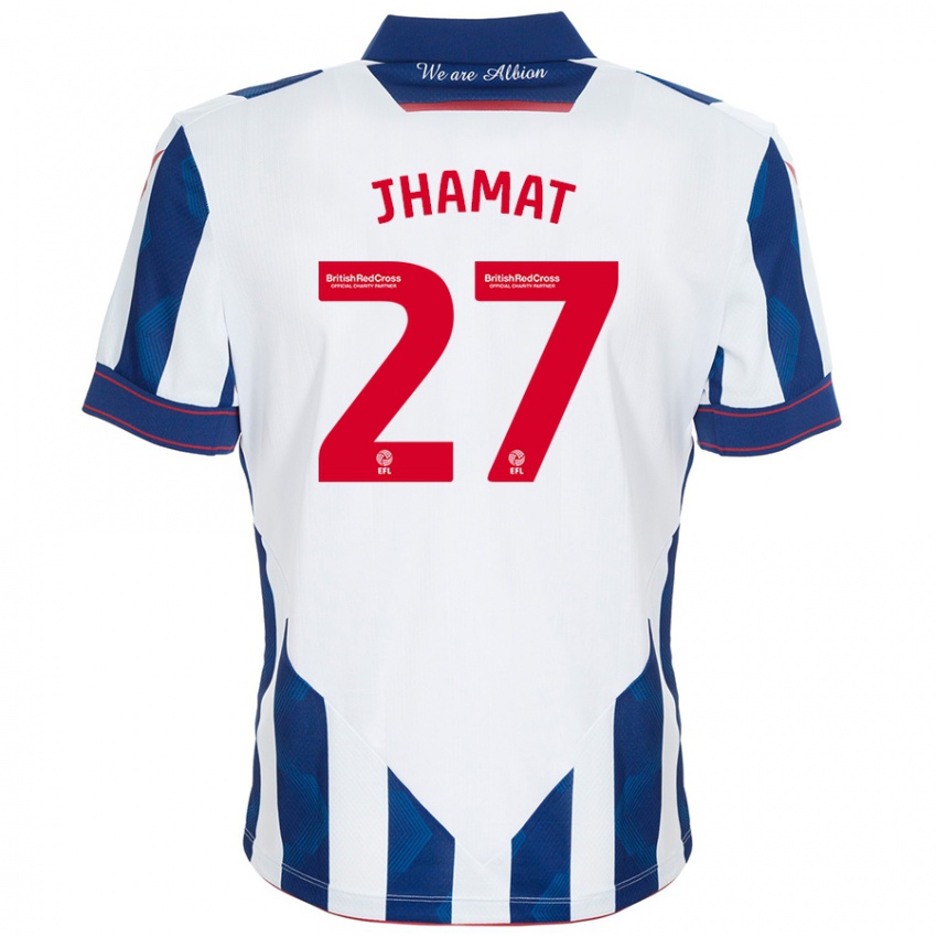 Homem Camisola Simran Jhamat #27 Azul Escuro Branco Principal 2024/25 Camisa