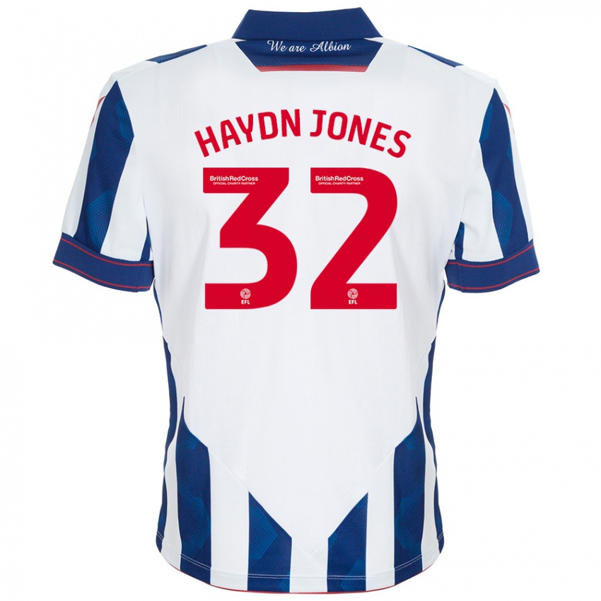 Homem Camisola Mackenzie Haydn Jones #32 Azul Escuro Branco Principal 2024/25 Camisa