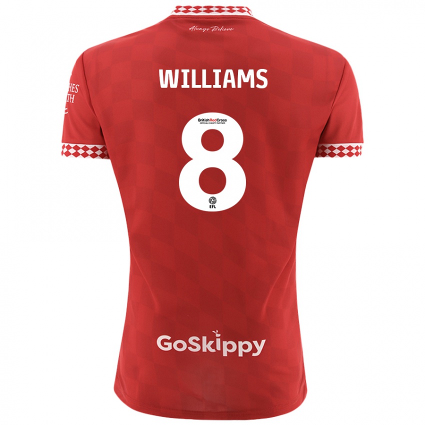 Homem Camisola Joe Williams #8 Vermelho Principal 2024/25 Camisa