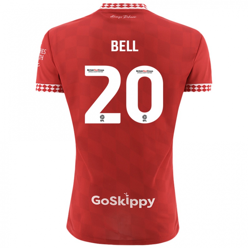 Homem Camisola Sam Bell #20 Vermelho Principal 2024/25 Camisa