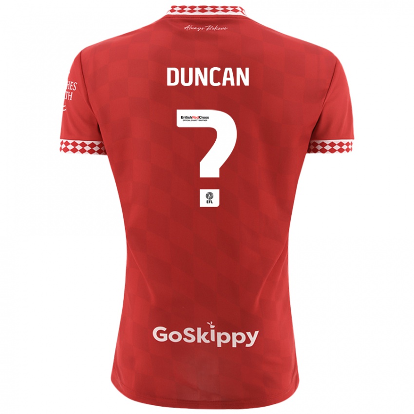 Homem Camisola Joe Duncan #0 Vermelho Principal 2024/25 Camisa