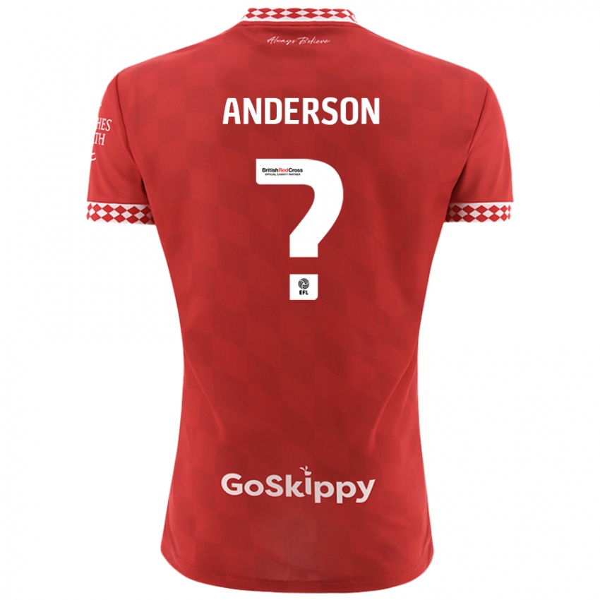 Homem Camisola Taine Anderson #0 Vermelho Principal 2024/25 Camisa