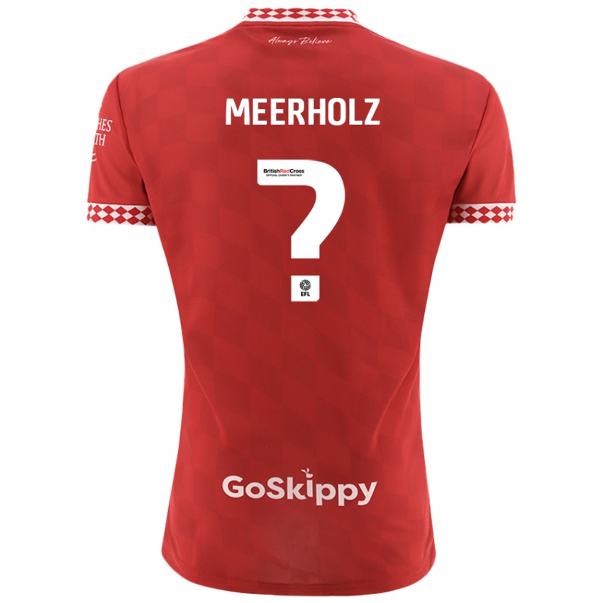 Homem Camisola Jed Meerholz #0 Vermelho Principal 2024/25 Camisa