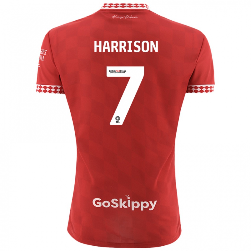 Homem Camisola Abi Harrison #7 Vermelho Principal 2024/25 Camisa