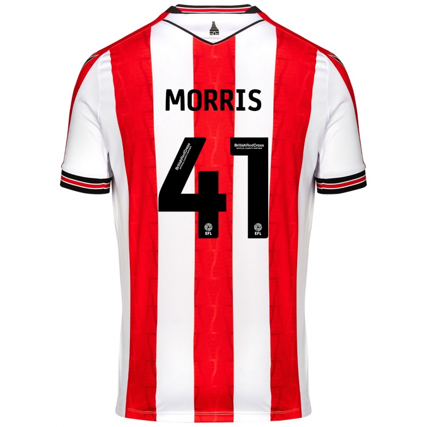 Homem Camisola Scott Morris #41 Vermelho Branco Principal 2024/25 Camisa