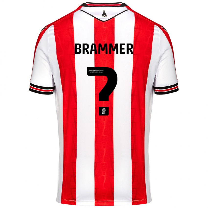 Homem Camisola Ruben Brammer #0 Vermelho Branco Principal 2024/25 Camisa