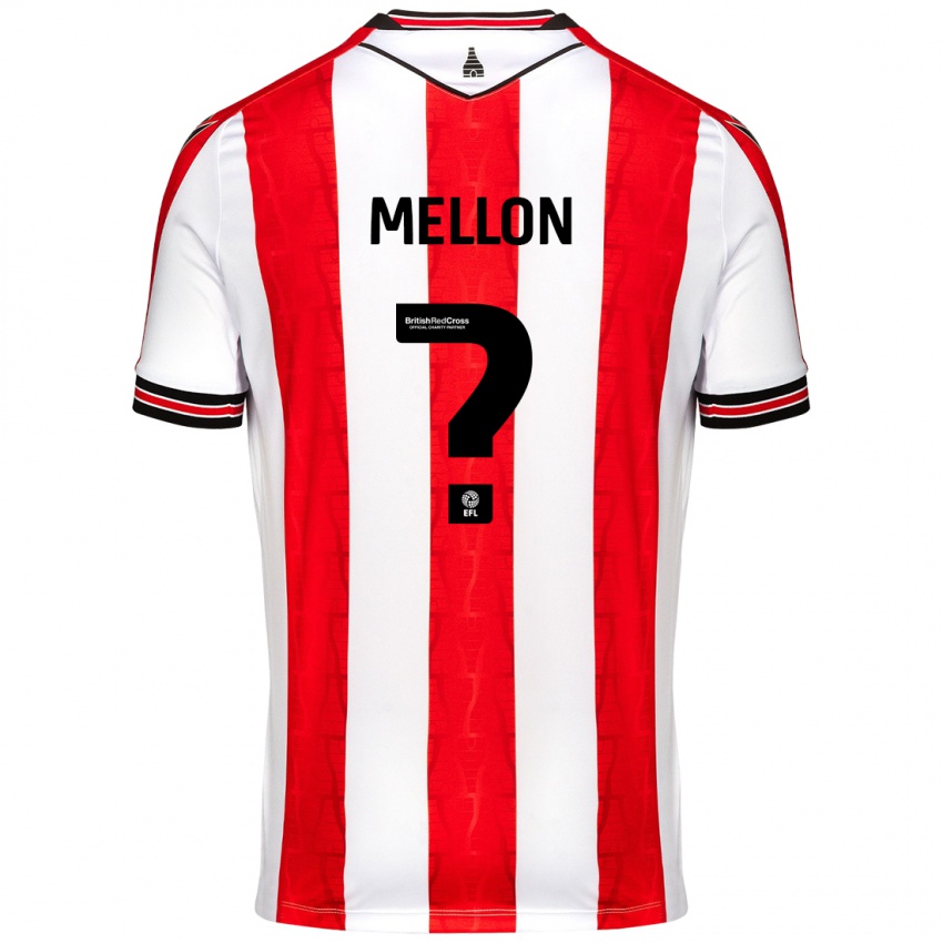 Homem Camisola Luke Mellon #0 Vermelho Branco Principal 2024/25 Camisa