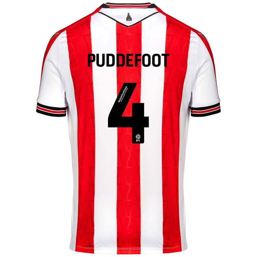 Homem Camisola Danielle Puddefoot #4 Vermelho Branco Principal 2024/25 Camisa