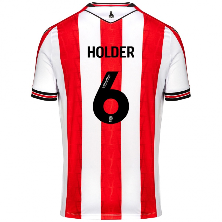 Homem Camisola Molly Holder #6 Vermelho Branco Principal 2024/25 Camisa