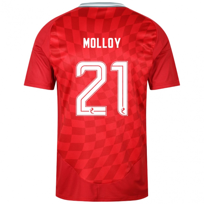 Homem Camisola Gavin Molloy #21 Vermelho Principal 2024/25 Camisa