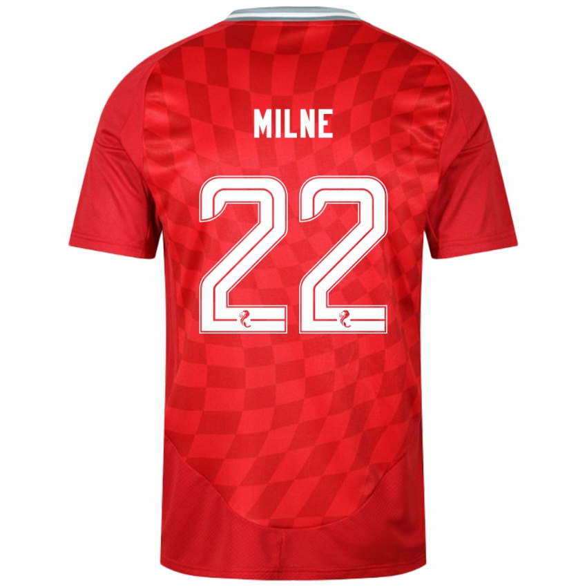 Homem Camisola Jack Milne #22 Vermelho Principal 2024/25 Camisa