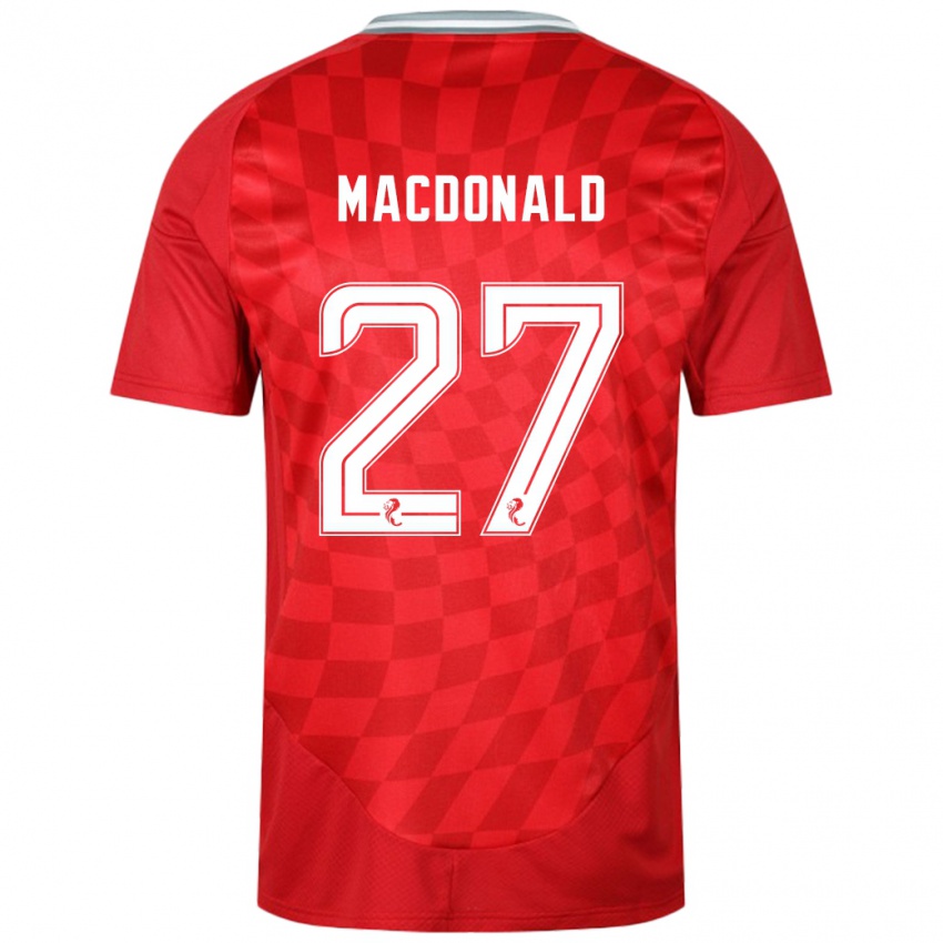 Homem Camisola Angus Macdonald #27 Vermelho Principal 2024/25 Camisa