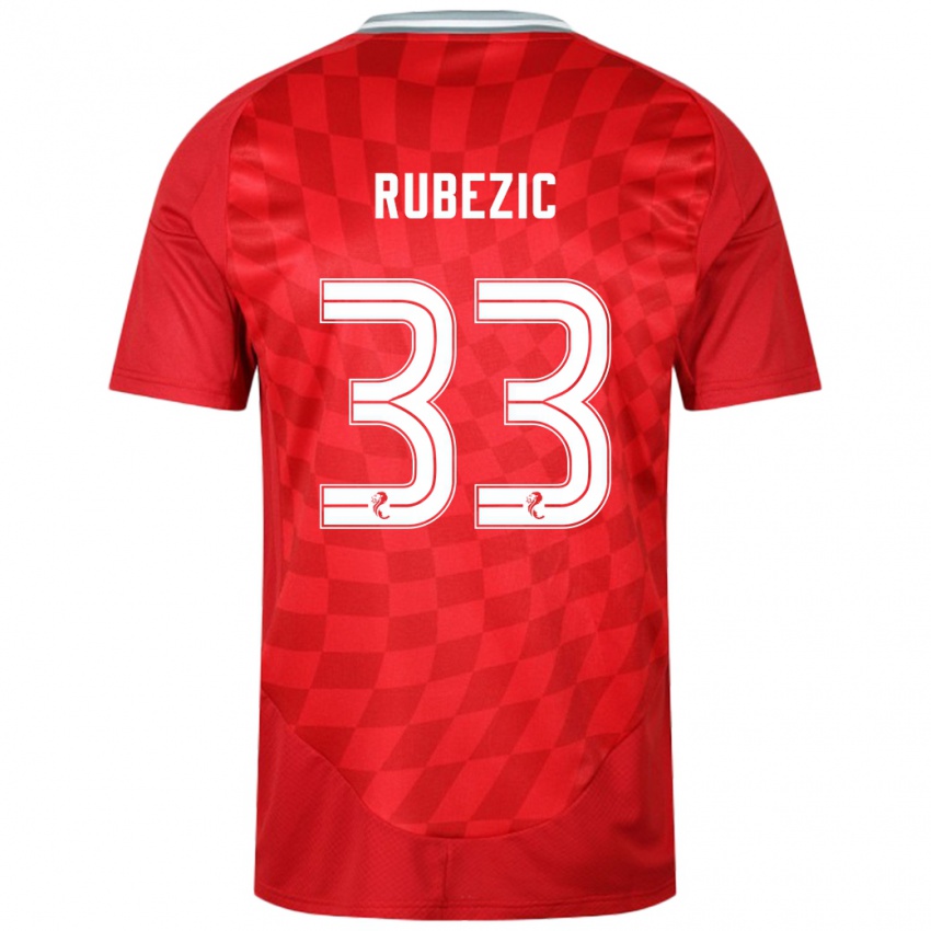 Homem Camisola Slobodan Rubezic #33 Vermelho Principal 2024/25 Camisa