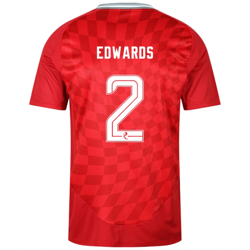 Homem Camisola Lois Edwards #2 Vermelho Principal 2024/25 Camisa