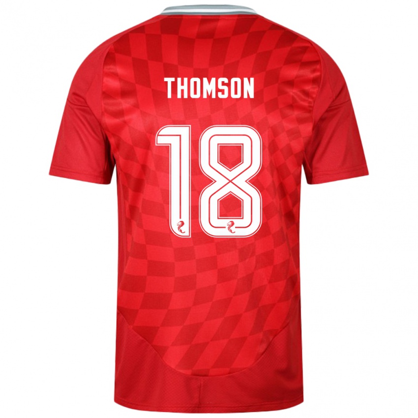 Homem Camisola Eva Thomson #18 Vermelho Principal 2024/25 Camisa