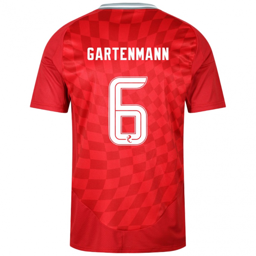 Homem Camisola Stefan Gartenmann #6 Vermelho Principal 2024/25 Camisa