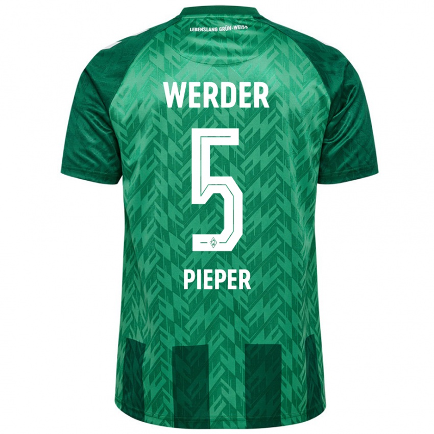 Homem Camisola Amos Pieper #5 Verde Principal 2024/25 Camisa