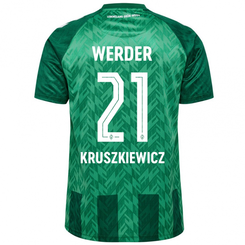 Homem Camisola Jakub Kruszkiewicz #21 Verde Principal 2024/25 Camisa