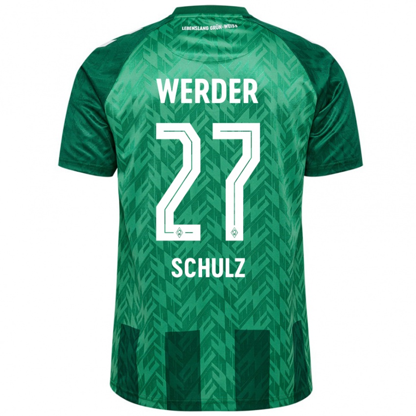 Homem Camisola Ole Schulz #27 Verde Principal 2024/25 Camisa