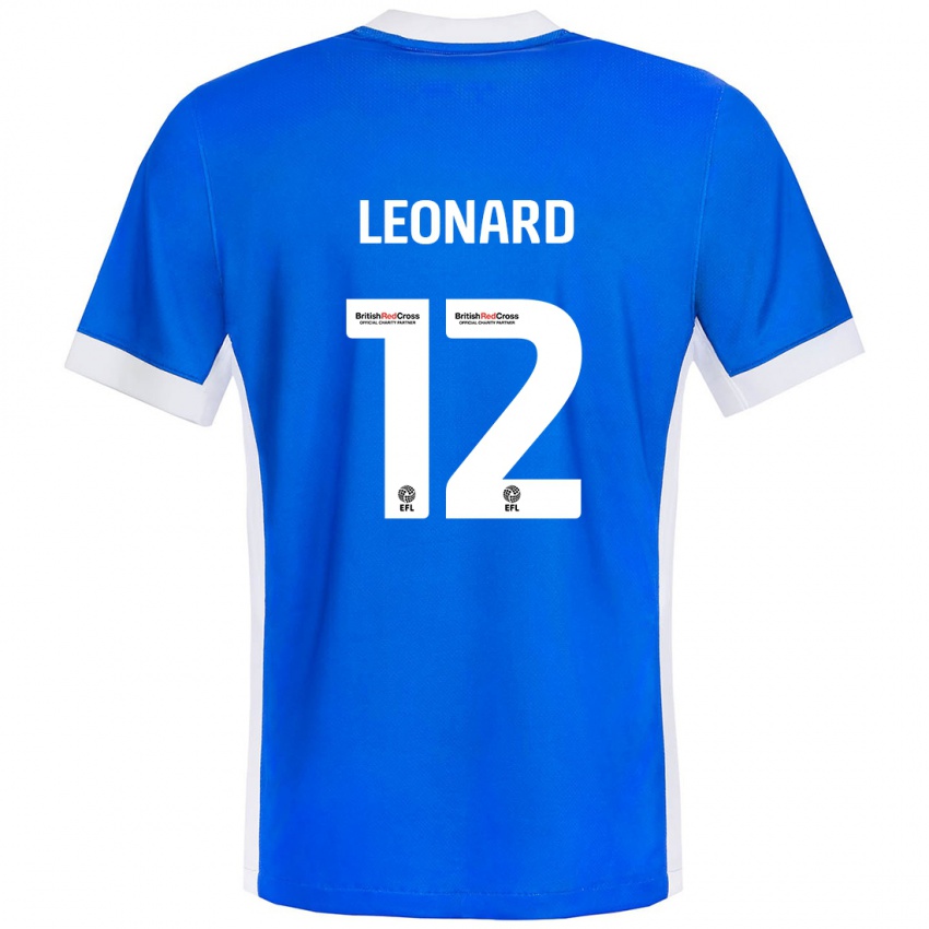 Homem Camisola Marc Leonard #12 Branco Azul Principal 2024/25 Camisa