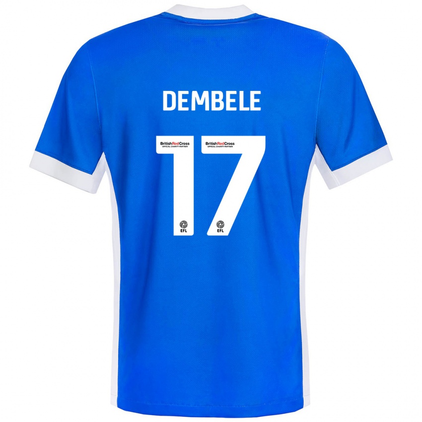 Homem Camisola Siriki Dembélé #17 Branco Azul Principal 2024/25 Camisa