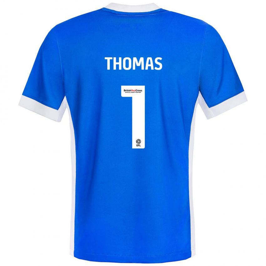 Homem Camisola Lucy Thomas #1 Branco Azul Principal 2024/25 Camisa