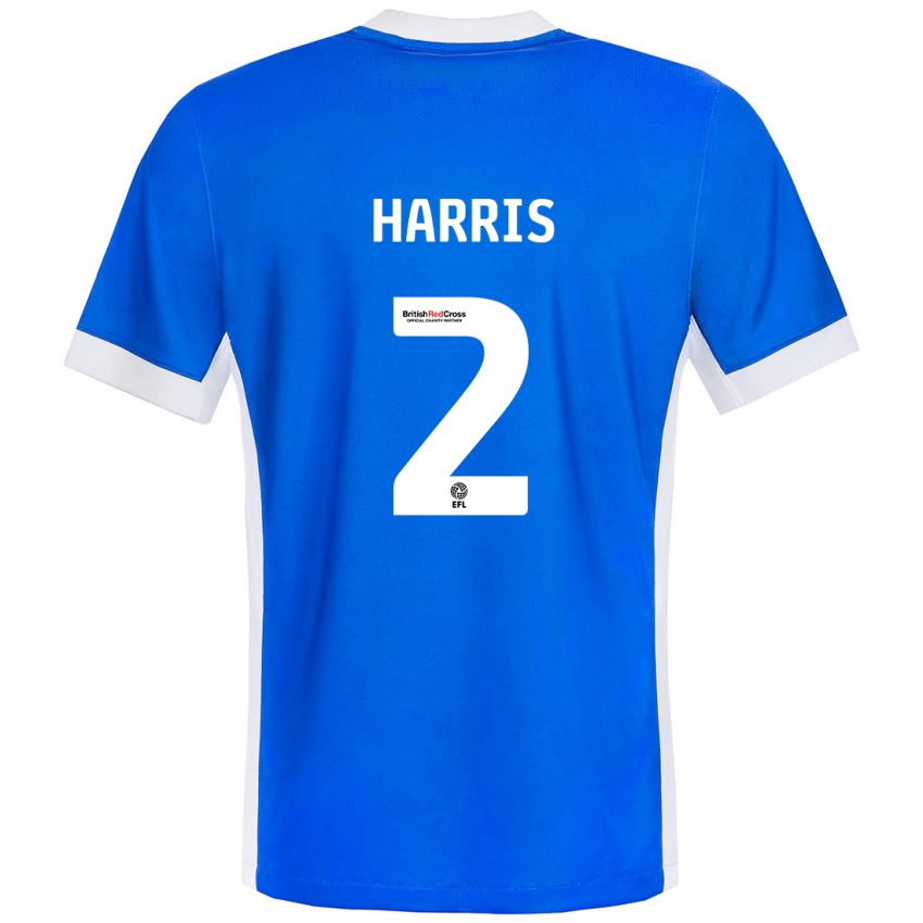 Homem Camisola Martha Harris #2 Branco Azul Principal 2024/25 Camisa