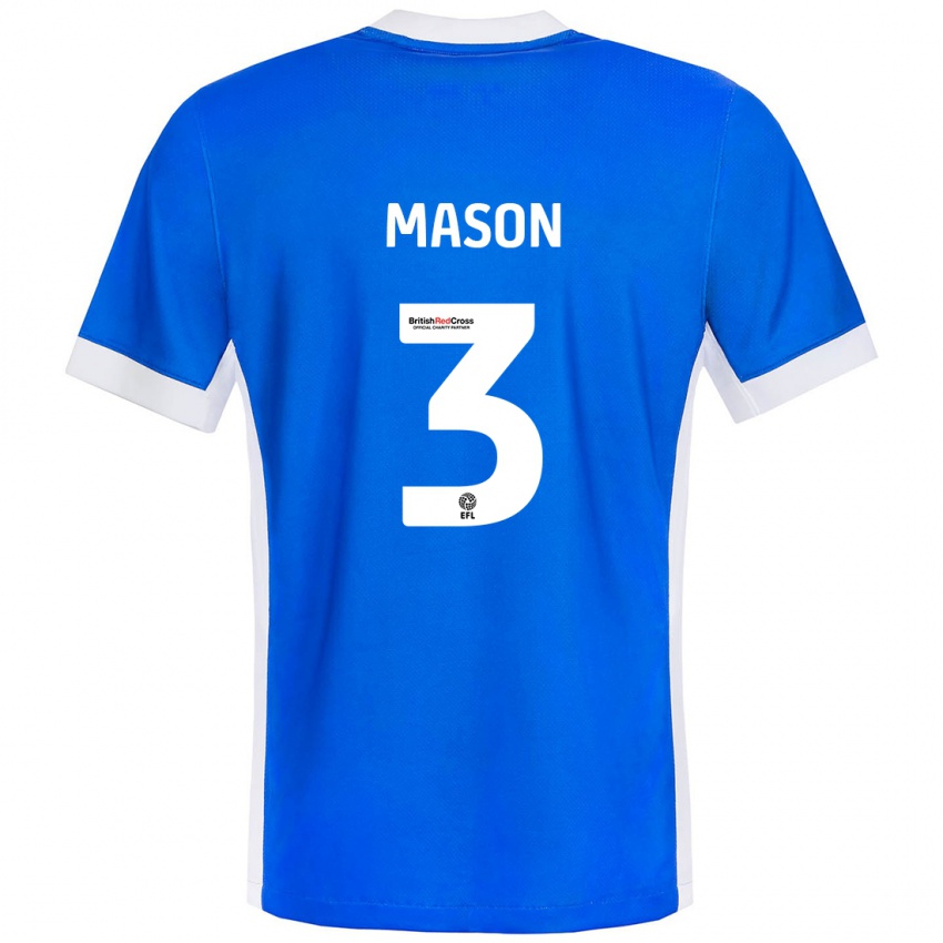 Homem Camisola Ellie Mason #3 Branco Azul Principal 2024/25 Camisa