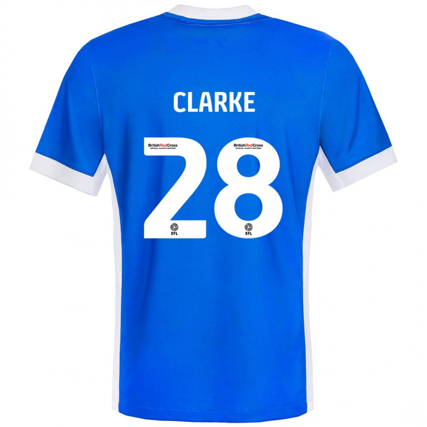 Homem Camisola Charlotte Clarke #28 Branco Azul Principal 2024/25 Camisa