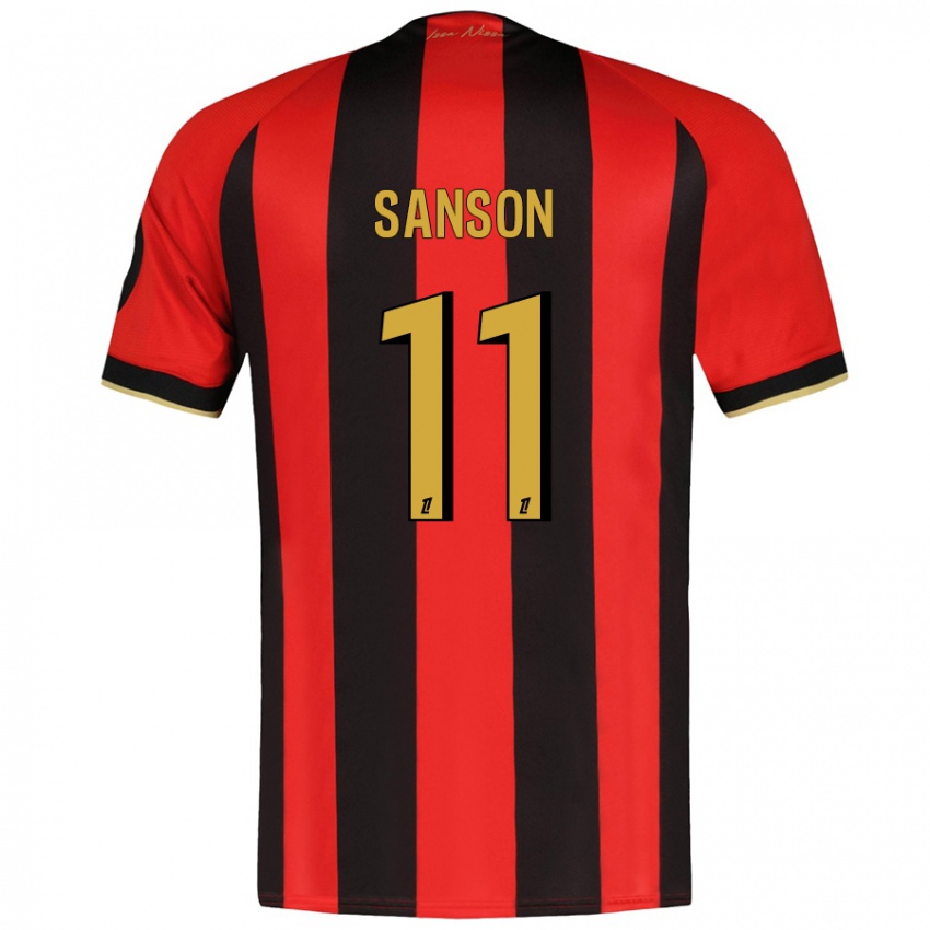 Homem Camisola Morgan Sanson #11 Vermelho Preto Principal 2024/25 Camisa