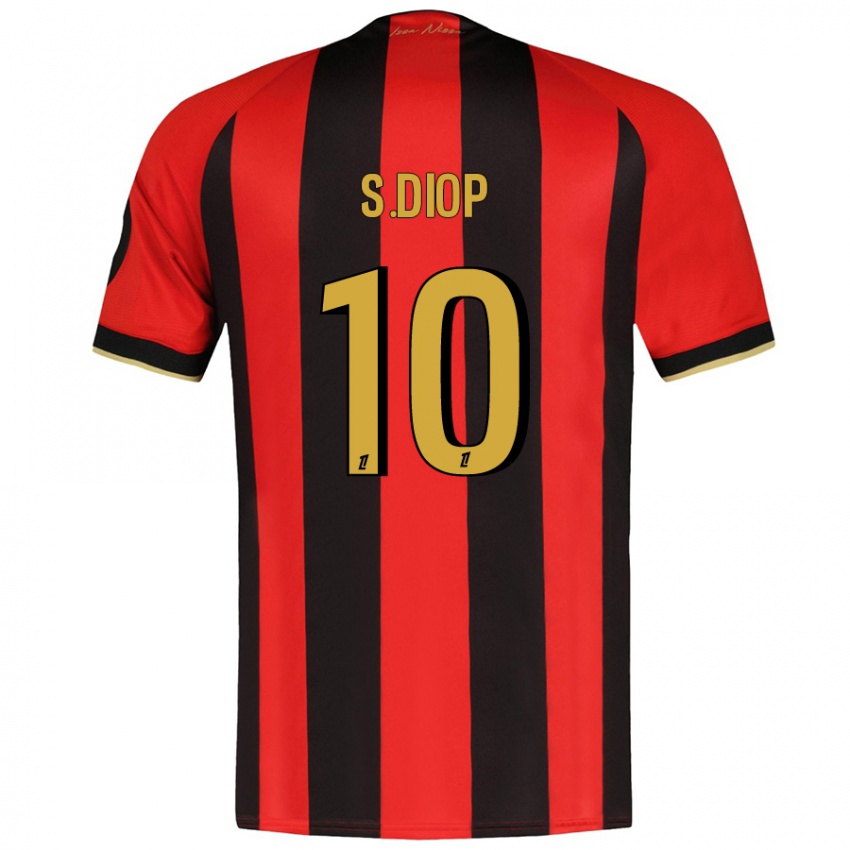 Homem Camisola Sofiane Diop #10 Vermelho Preto Principal 2024/25 Camisa