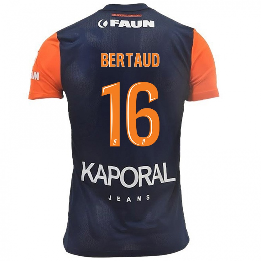 Homem Camisola Dimitry Bertaud #16 Laranja Azul Marinho Principal 2024/25 Camisa