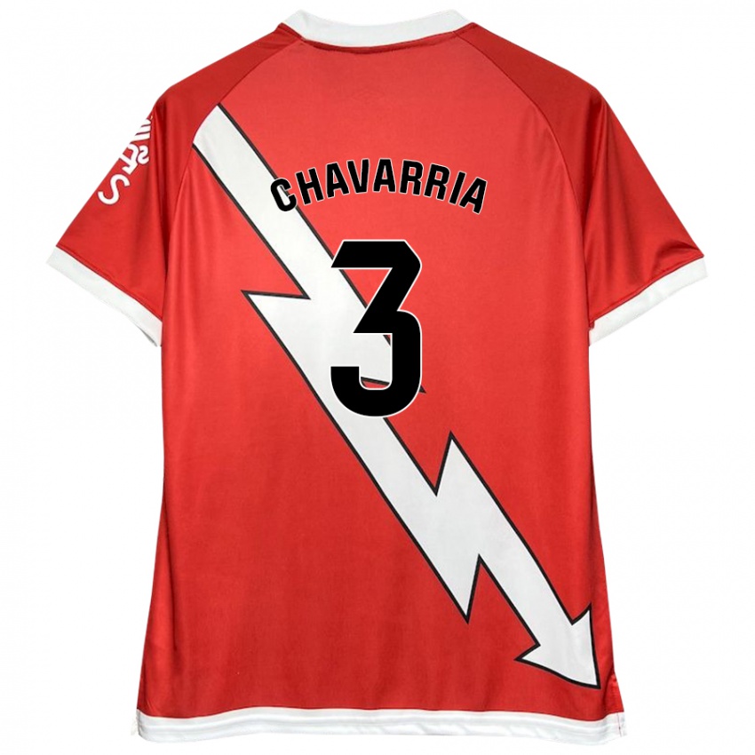 Homem Camisola Pep Chavarría #3 Vermelho Branco Principal 2024/25 Camisa