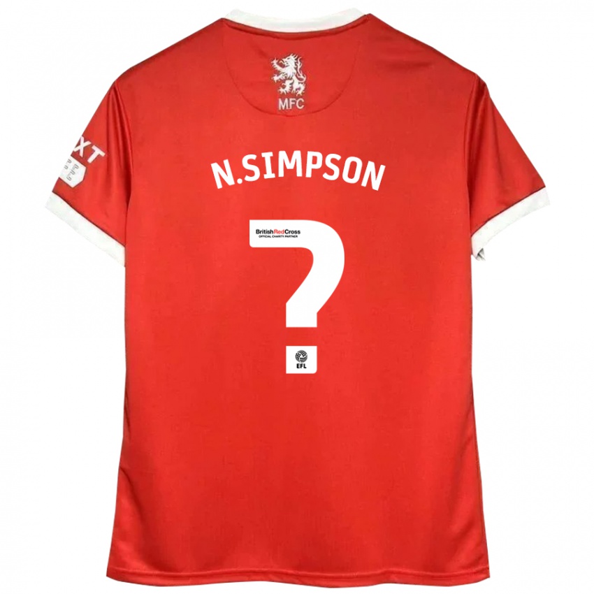 Homem Camisola Nathan Simpson #0 Vermelho Branco Principal 2024/25 Camisa