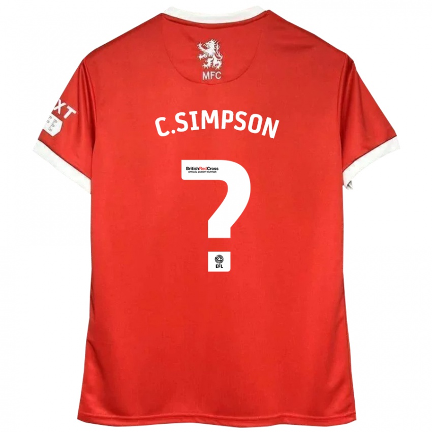 Homem Camisola Cameron Simpson #0 Vermelho Branco Principal 2024/25 Camisa