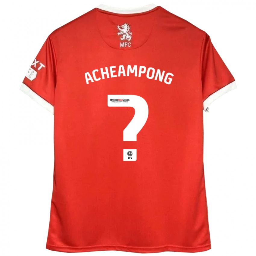 Homem Camisola Prince Acheampong #0 Vermelho Branco Principal 2024/25 Camisa