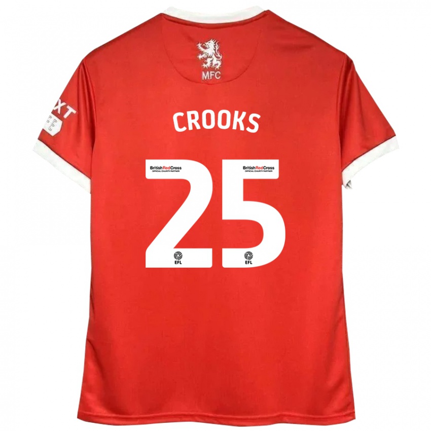 Homem Camisola Matt Crooks #25 Vermelho Branco Principal 2024/25 Camisa