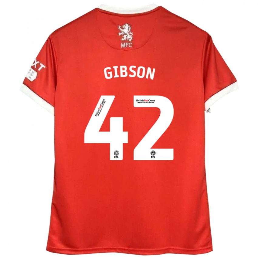 Homem Camisola Joseph Gibson #42 Vermelho Branco Principal 2024/25 Camisa