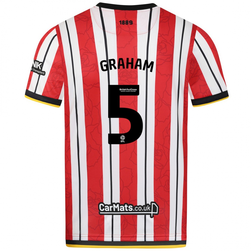 Homem Camisola Molly Graham #5 Listras Brancas Vermelhas Principal 2024/25 Camisa