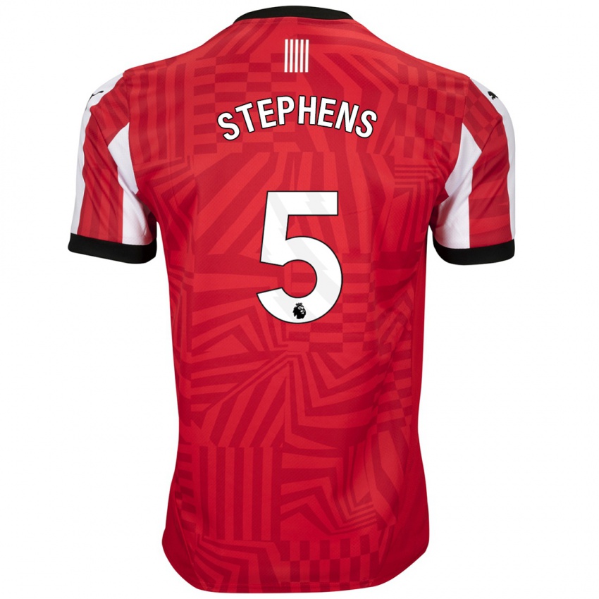 Homem Camisola Jack Stephens #5 Vermelho Branco Principal 2024/25 Camisa