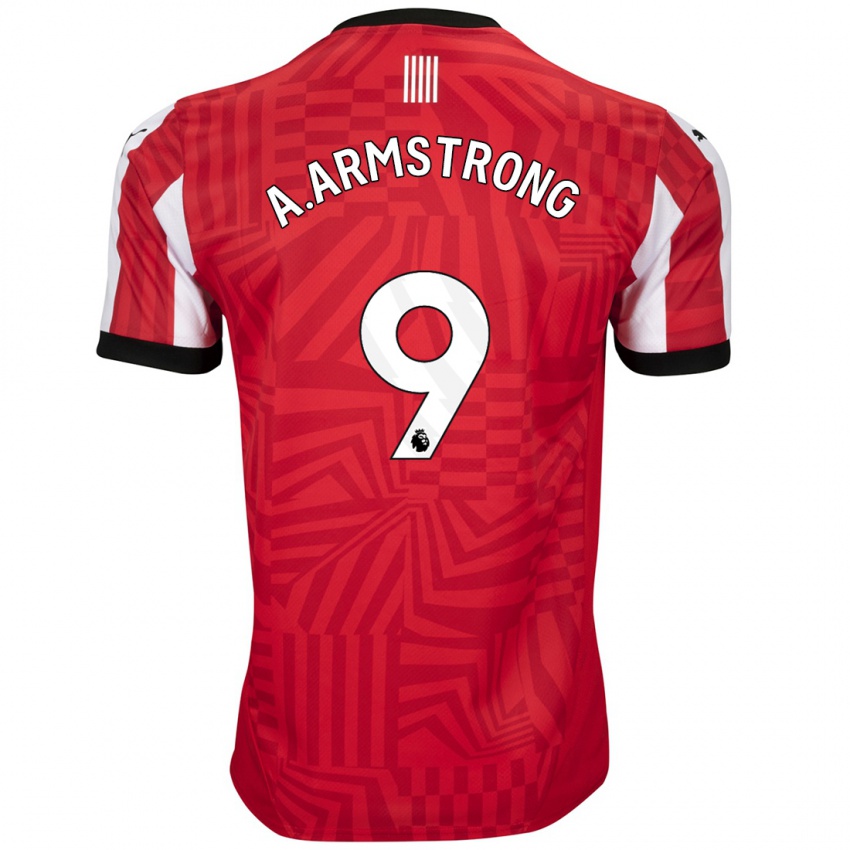 Homem Camisola Adam Armstrong #9 Vermelho Branco Principal 2024/25 Camisa