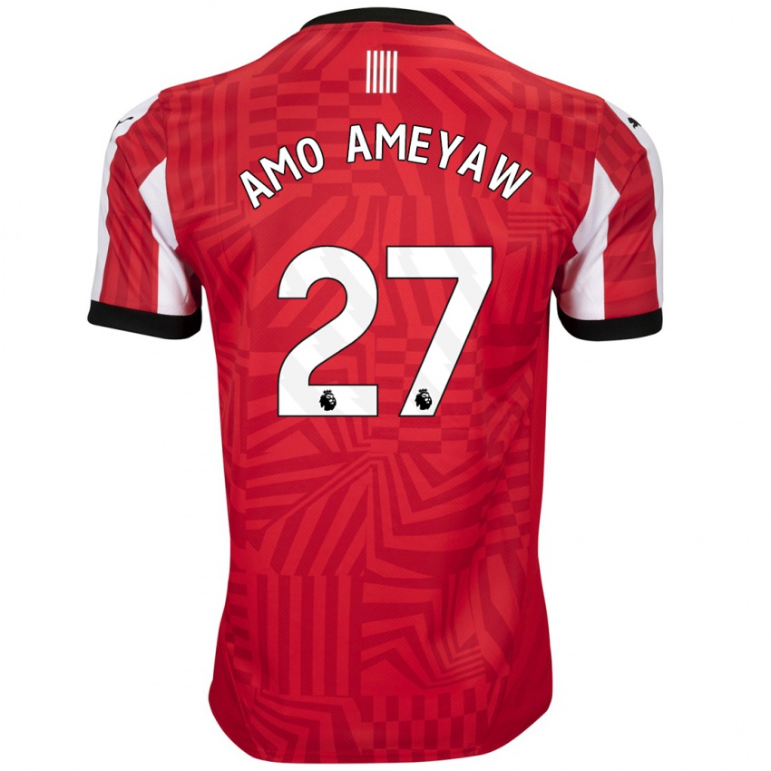 Homem Camisola Samuel Amo-Ameyaw #27 Vermelho Branco Principal 2024/25 Camisa